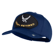 USAF Retired Patched Solid Cotton Twill Pro Style Cap - Royal OSFM