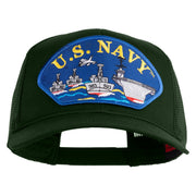 U.S. Navy Ships Blue Patched Solid Cotton Twill Mesh Prostyle Cap - Dark Green OSFM