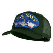 U.S. Navy Ships Blue Patched Solid Cotton Twill Mesh Prostyle Cap - Dark Green OSFM