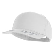 Scrambled Eggs Silver Patched Solid Cotton Twill 5 Panel Prostyle Snap Cap - White OSFM