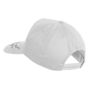Scrambled Eggs Silver Patched Solid Cotton Twill 5 Panel Prostyle Snap Cap - White OSFM