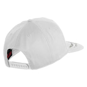 Scrambled Eggs Silver Patched Solid Cotton Twill 5 Panel Prostyle Snap Cap - White OSFM