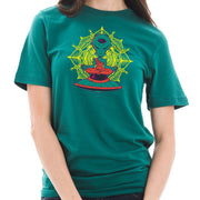 Alien Meditation Graphic Design Short Sleeve Cotton Jersey T-Shirt