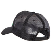 Halloween Monster Design Heat Transfer Solid Cotton Twill 5 Panel Mesh Cap