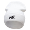 Honey Badger Embroidered 12 Inch Long Knitted Beanie - White OSFM