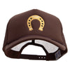 Sheriff Horseshoes Logo Embroidered Summer Foam Mesh Trucker Cap - Chocolate OSFM