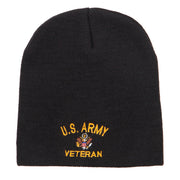 US Army Veteran Military Embroidered Short Beanie