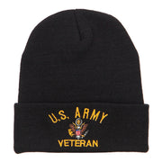 US Army Veteran Military Embroidered Long Beanie