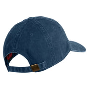 US Marine Corps Retired Emblem Embroidered Washed Solid Pigment Dyed Cotton Twill Brass Buckle Cap - Navy OSFM
