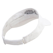 Go With The Flow Fish Embroidered Pro Style Cotton Twill Washed Visor - White OSFM