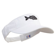 Go With The Flow Fish Embroidered Pro Style Cotton Twill Washed Visor - White OSFM