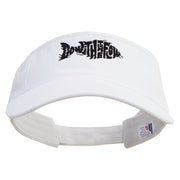 Go With The Flow Fish Embroidered Pro Style Cotton Twill Washed Visor - White OSFM