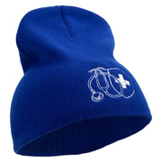 Hospital Sign Embroidered 8 inch Acrylic Short beanie - Royal OSFM