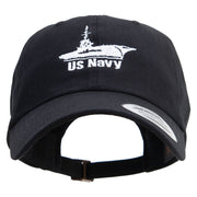 US Navy Unstructured Low Profile 6 panel Cotton Cap - Black OSFM