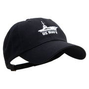 US Navy Unstructured Low Profile 6 panel Cotton Cap - Black OSFM