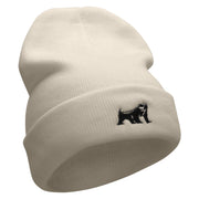 Honey Badger Embroidered 12 Inch Long Knitted Beanie - Birch OSFM