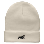 Honey Badger Embroidered 12 Inch Long Knitted Beanie - Birch OSFM