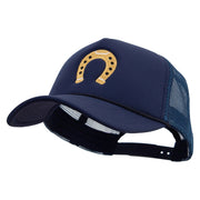 Sheriff Horseshoes Logo Embroidered Summer Foam Mesh Trucker Cap - Navy OSFM