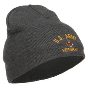 US Army Veteran Military Embroidered Short Beanie