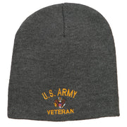 US Army Veteran Military Embroidered Short Beanie