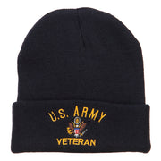 US Army Veteran Military Embroidered Long Beanie