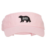 Mama Bear Embroidered Pro Style Cotton Washed Visor