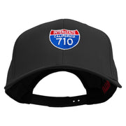 Interstate 710 Embroidered Solid Cotton Twill Pro Style Cap