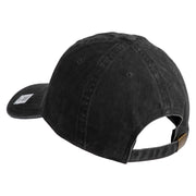 US Marine Corps Retired Emblem Embroidered Washed Solid Pigment Dyed Cotton Twill Brass Buckle Cap - Black OSFM