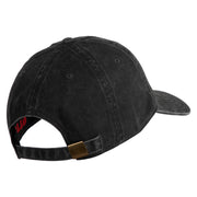 US Marine Corps Retired Emblem Embroidered Washed Solid Pigment Dyed Cotton Twill Brass Buckle Cap - Black OSFM