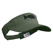 Go With The Flow Fish Embroidered Pro Style Cotton Twill Washed Visor - Olive OSFM