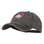 Arkansas State Map Flag Embroidered Washed Cap