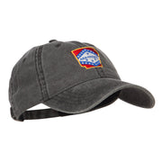 Arkansas State Map Flag Embroidered Washed Cap