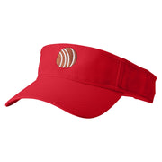 Chocolate Truffles Embroidered Cotton Twill Sun Visor - Red OSFM