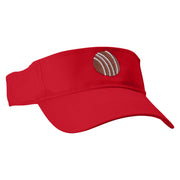 Chocolate Truffles Embroidered Cotton Twill Sun Visor - Red OSFM