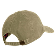 US Marine Corps Retired Emblem Embroidered Washed Solid Pigment Dyed Cotton Twill Brass Buckle Cap - Khaki OSFM