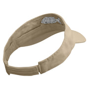 Go With The Flow Fish Embroidered Pro Style Cotton Twill Washed Visor - Khaki OSFM