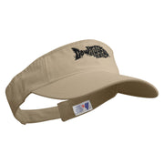 Go With The Flow Fish Embroidered Pro Style Cotton Twill Washed Visor - Khaki OSFM