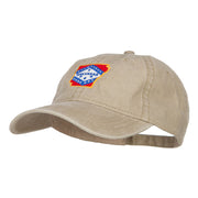 Arkansas State Map Flag Embroidered Washed Cap