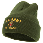 US Army Veteran Military Embroidered Long Beanie