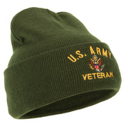 US Army Veteran Military Embroidered Long Beanie