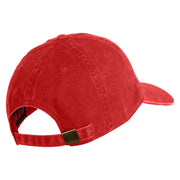 US Marine Corps Retired Emblem Embroidered Washed Solid Pigment Dyed Cotton Twill Brass Buckle Cap - Red OSFM