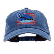 American Swimmer Embroidered Unstructured Pigment Dyed Cotton Cap