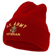 US Army Veteran Military Embroidered Long Beanie