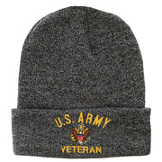 US Army Veteran Military Embroidered Long Beanie