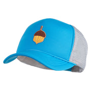 Acorn Patched Summer Foam Mesh Trucker Cap - Aqua Grey OSFM