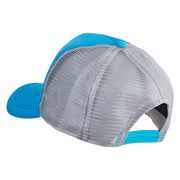 Acorn Patched Summer Foam Mesh Trucker Cap - Aqua Grey OSFM