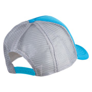 Acorn Patched Summer Foam Mesh Trucker Cap - Aqua Grey OSFM