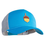 Acorn Patched Summer Foam Mesh Trucker Cap - Aqua Grey OSFM