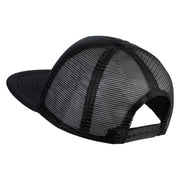 Scuba Hair Don't Care Faux Leather Patched Trucker Cap - Black OSFM