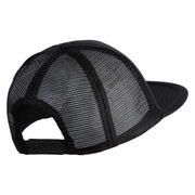 Scuba Hair Don't Care Faux Leather Patched Trucker Cap - Black OSFM